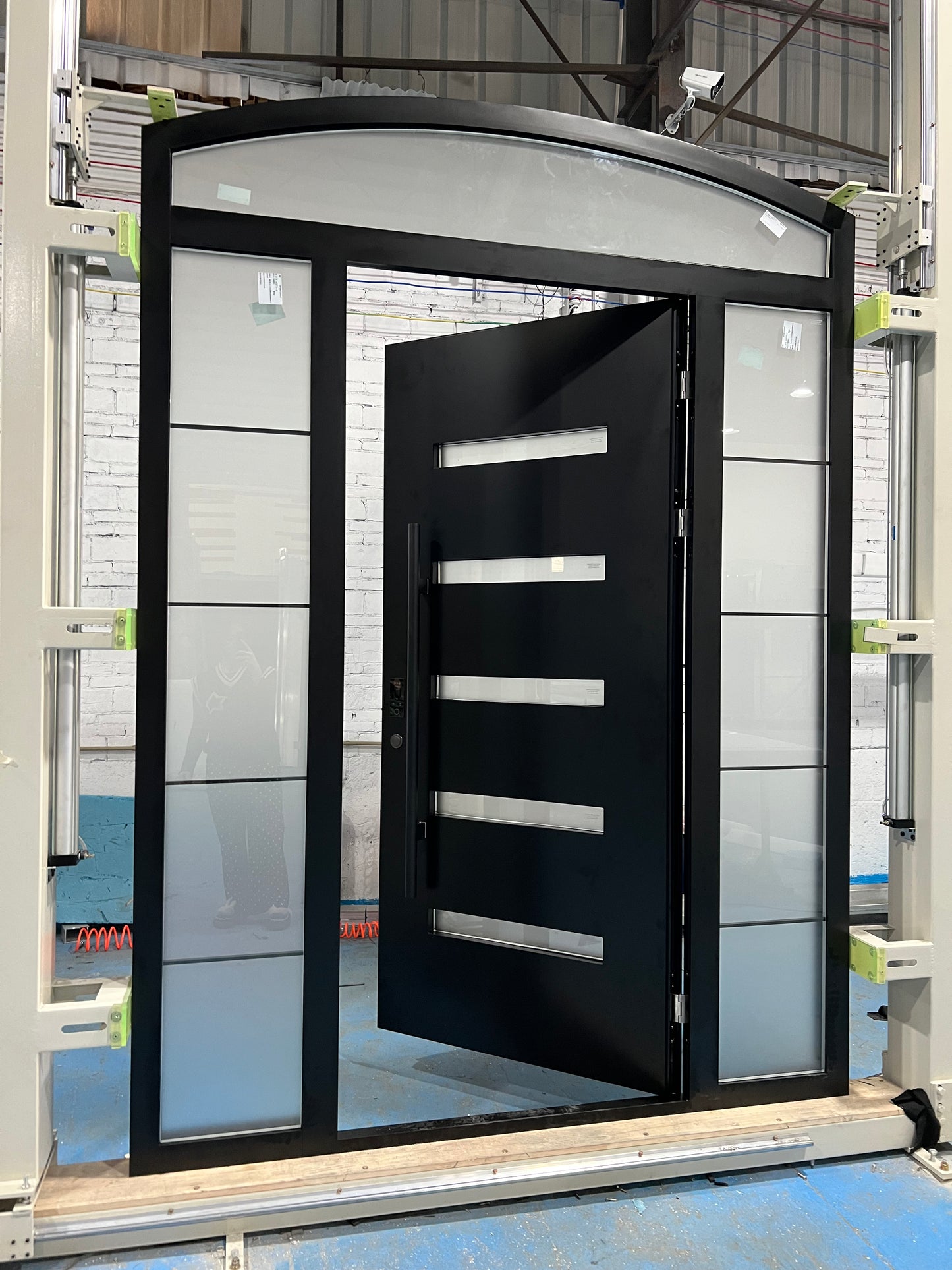 Cast aluminum entrance door