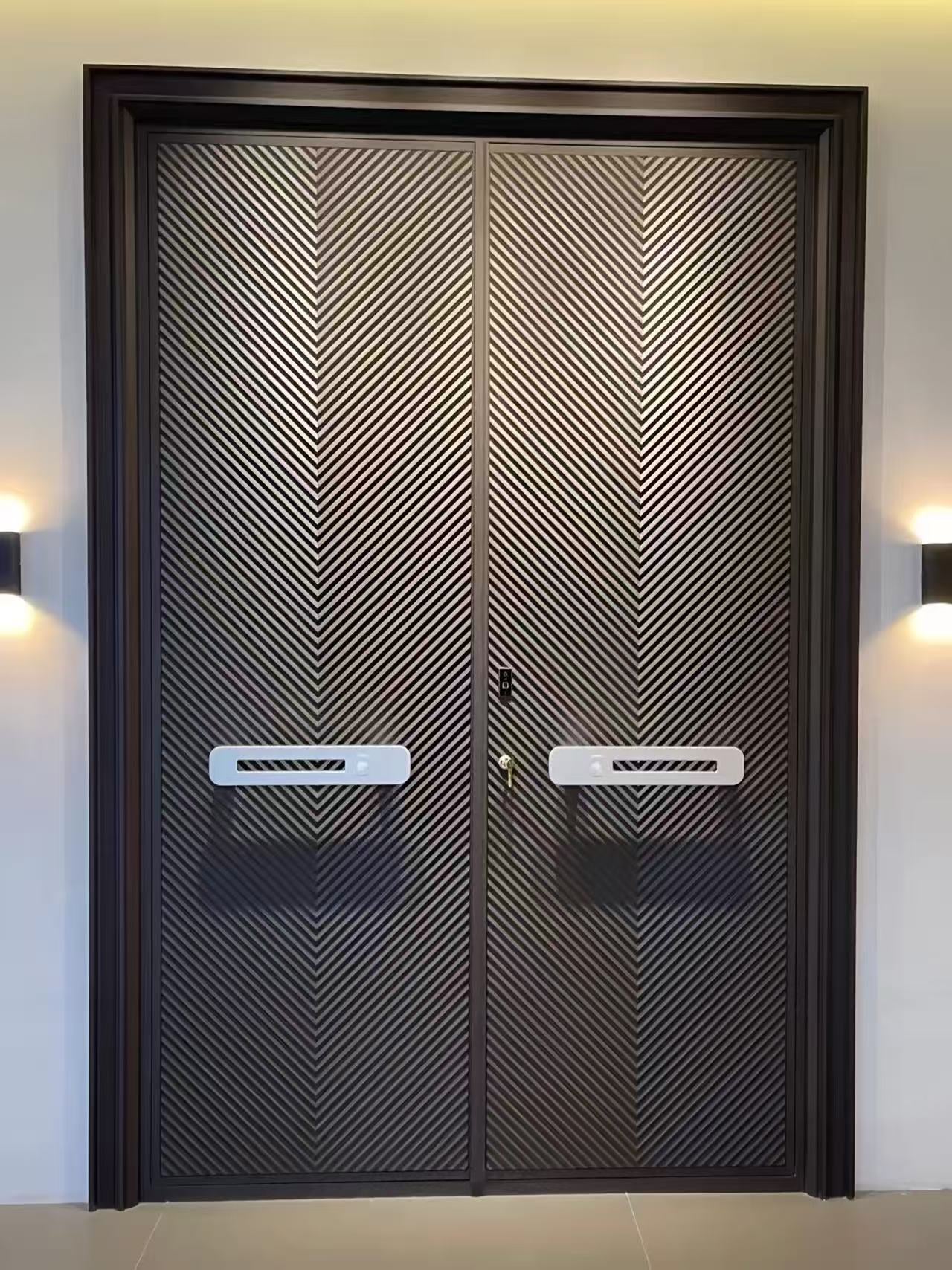 Cast aluminum entrance door