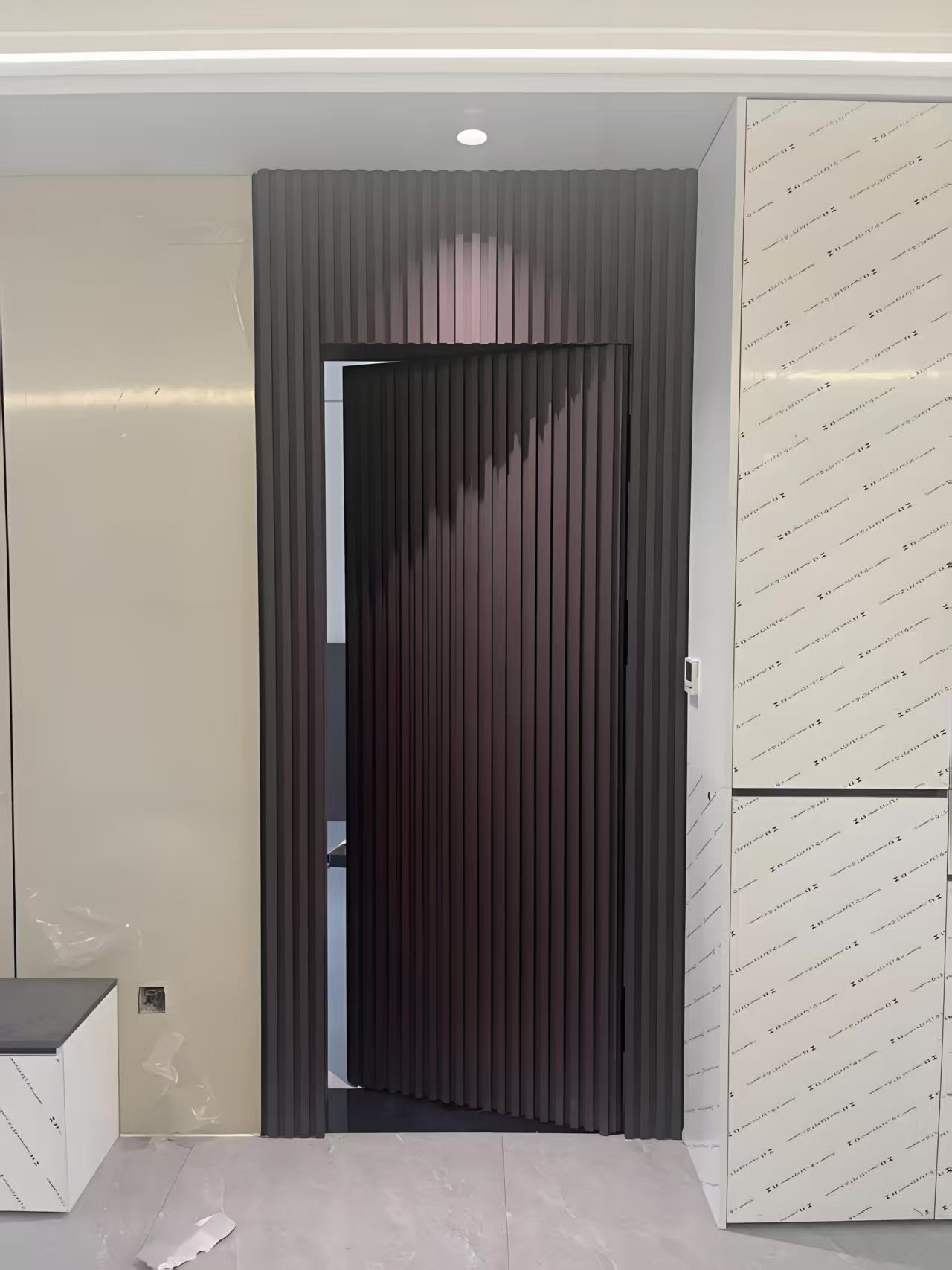 Aluminum-wood invisible door