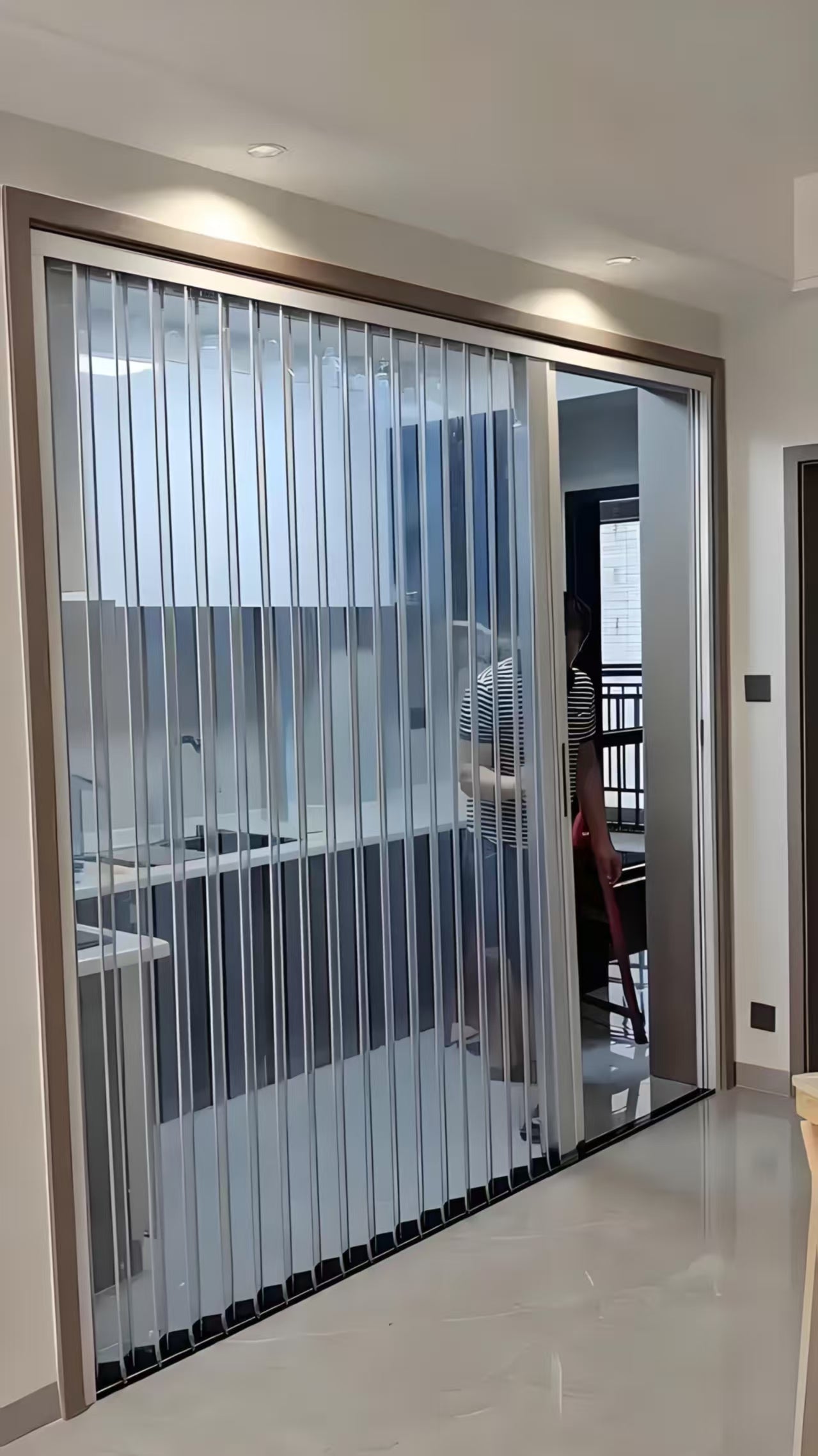 Crystal folding door