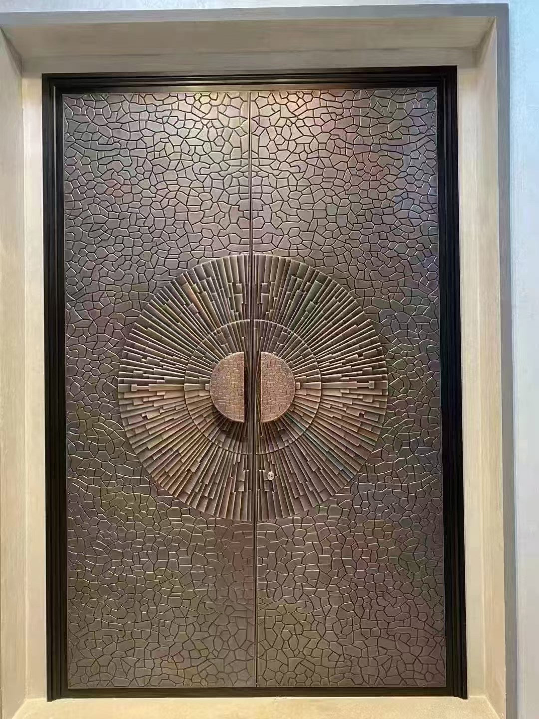 Cast aluminum entrance door
