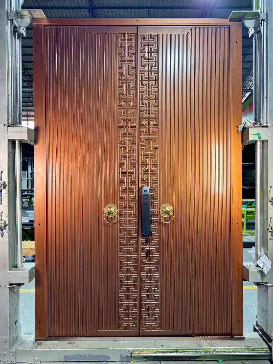 Cast aluminum entrance door
