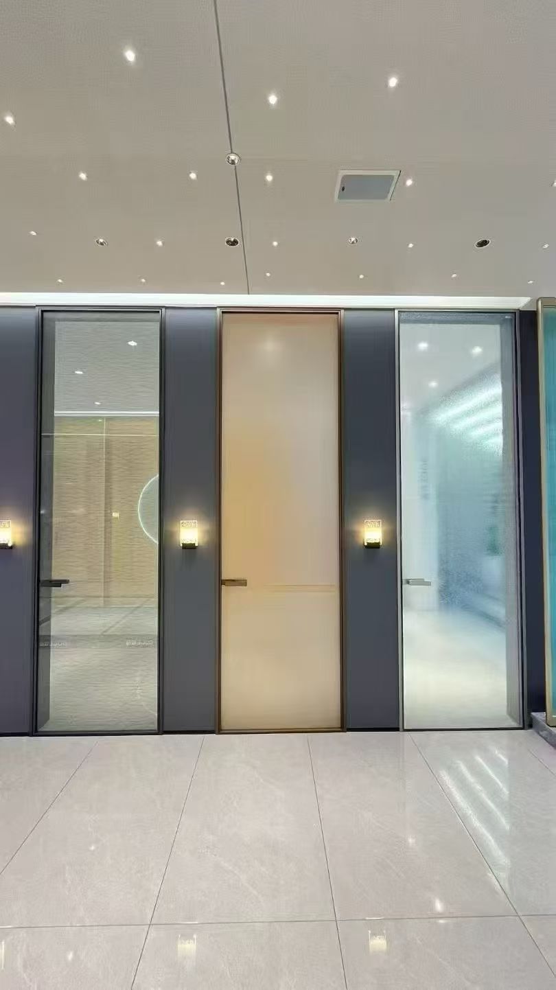 Extremely narrow swing door