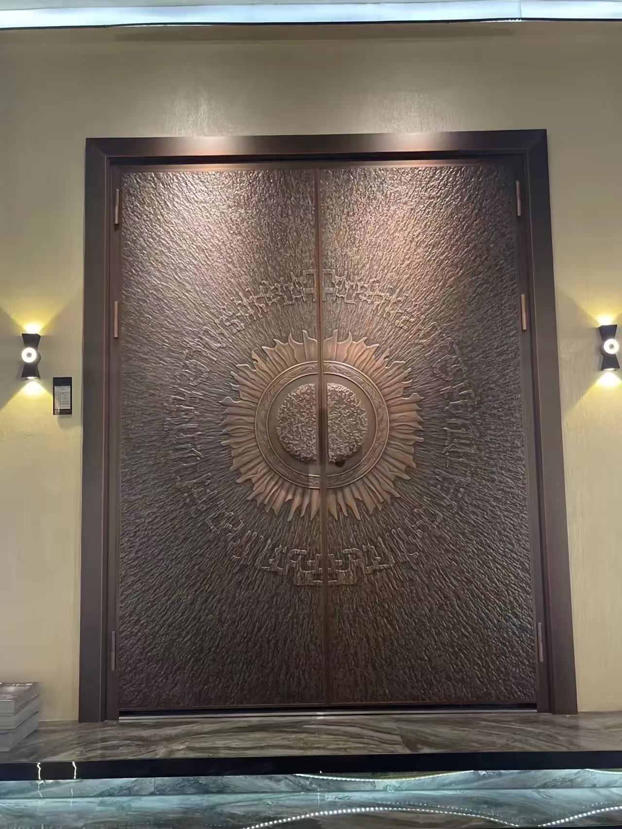 Cast aluminum entrance door