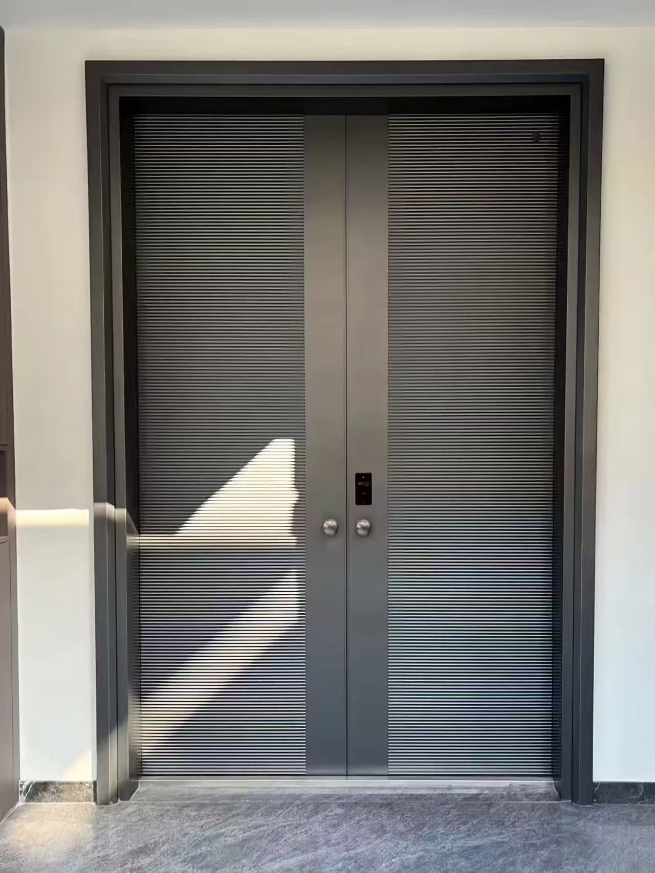 Cast aluminum entrance door